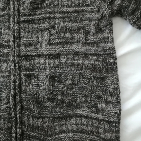 Aritzia TNA Lambswool Cowichan Zip Up Chunky Knit Sweater Heather Gray XXS - Picture 12 of 16